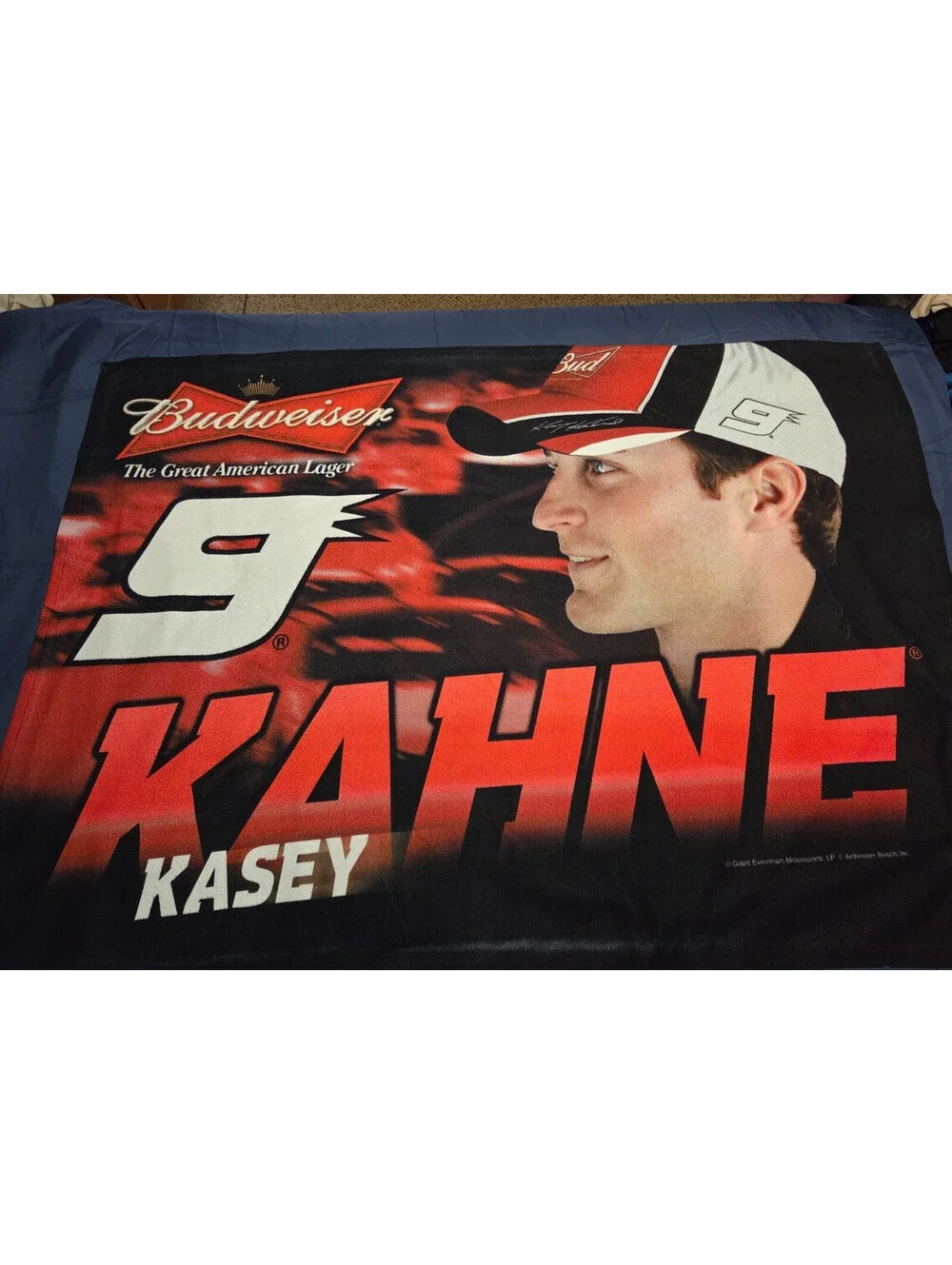 Kasey Kahne #9 Budweiser Lager Beer NASCAR Blanket Stadium Throw 40x56 Evernham